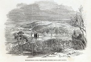 1845年8月30日の &39;The Illustrated London News&39;からWJ Lintonによって彫刻されたラインハルトブルン、ゴータ